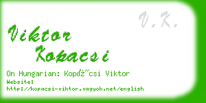 viktor kopacsi business card